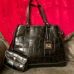 Dooney & Bourke Black Croco Tassel Tote New without tags